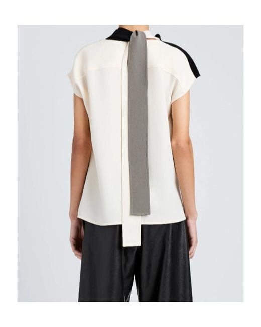 Proenza Schouler Black Elsa Drape-Detail Blouse