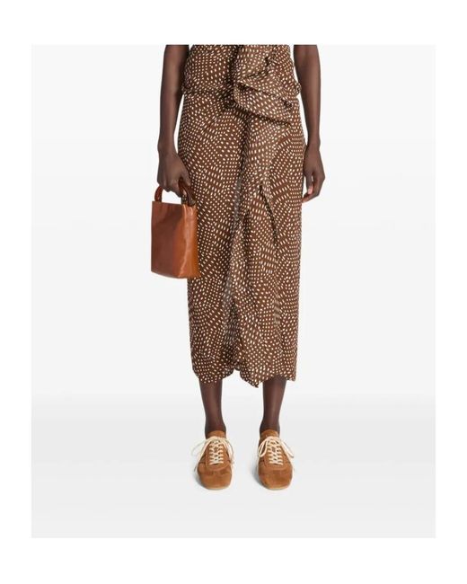 Dries Van Noten Brown Round Toe Lace-Up Sneakers