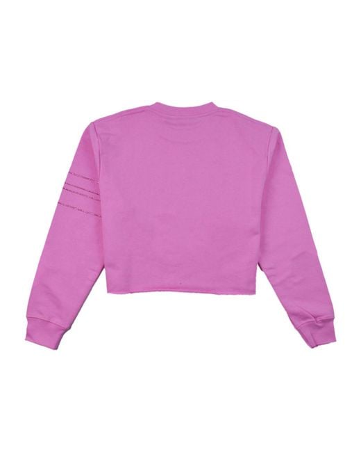 Gcds Purple Long-Sleeved Round-Neck Sweater