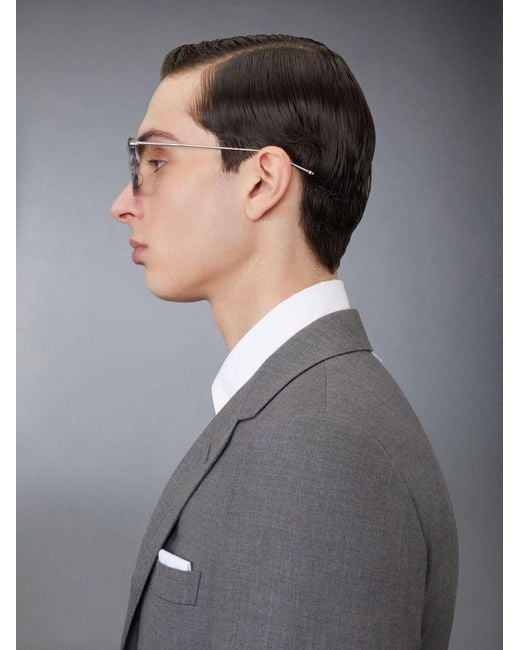 Thom Browne White Eyewear Rectangular Frame Glasses for men