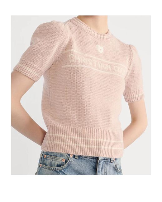 Dior Pink Short-Sleeved Sweater