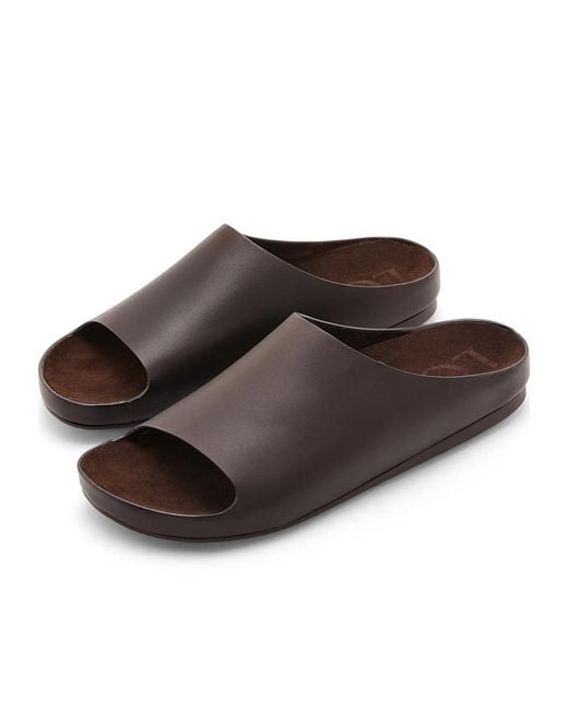 Loewe Brown Open Toe Slip-On Slides for men