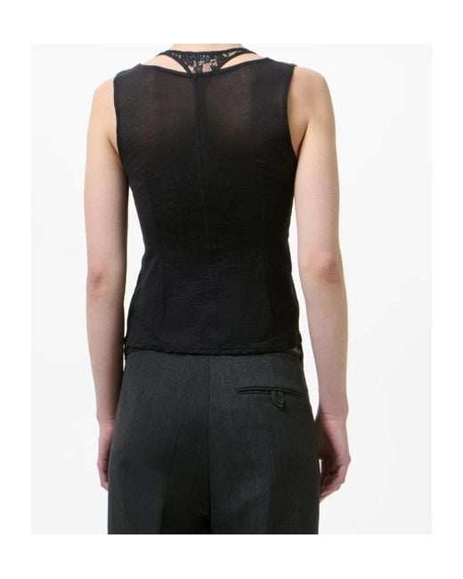 Our Legacy Black Lace Panel Swim Tank