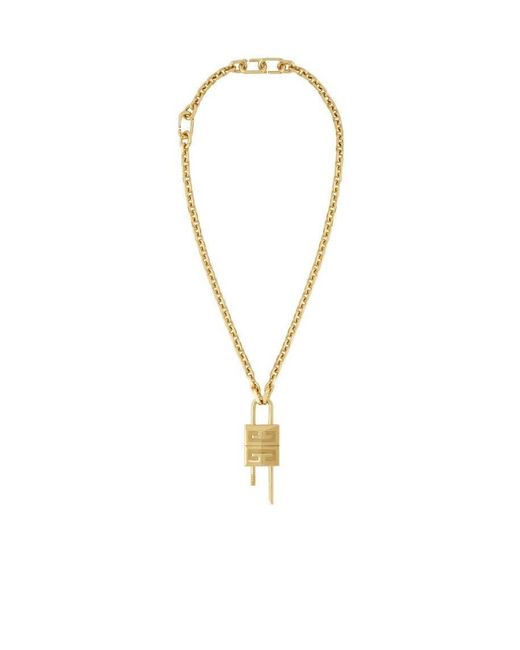 Givenchy White 4G Padlock Necklace for men
