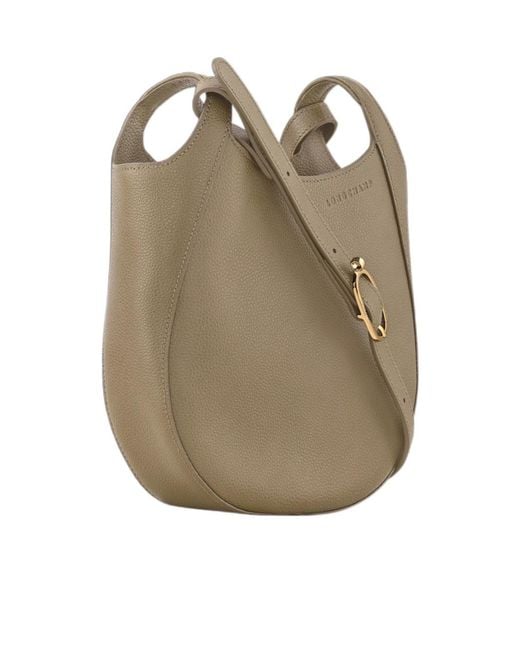 Longchamp Natural Le Foulonné Leather Shoulder Bag
