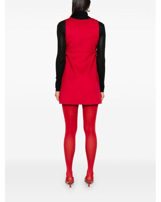 P.A.R.O.S.H. Red Belted Wool Mini Dress