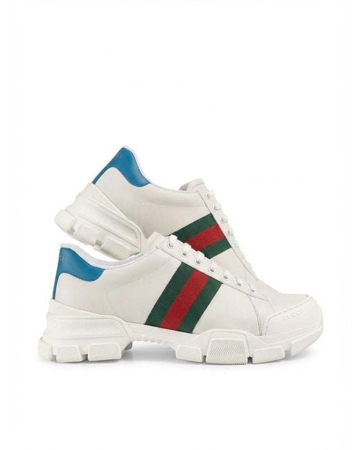 Gucci White Web Low-Top Sneakers for men