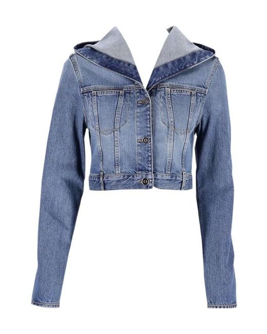 Alaïa Blue Denim Hooded Jacket
