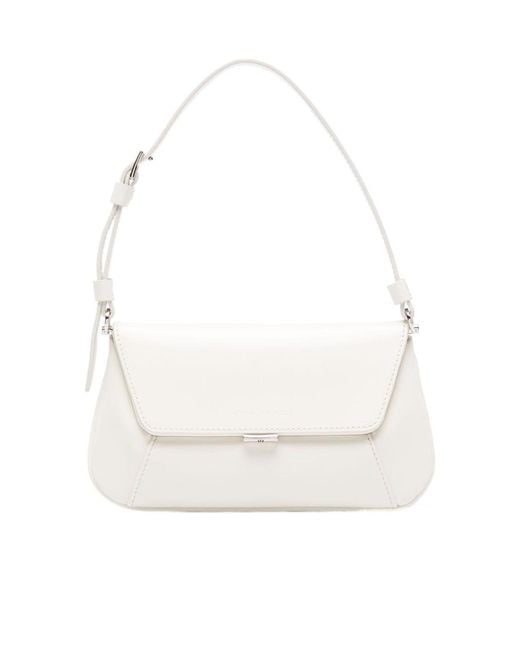 AMINA MUADDI White Top Handle Shoulder Bag