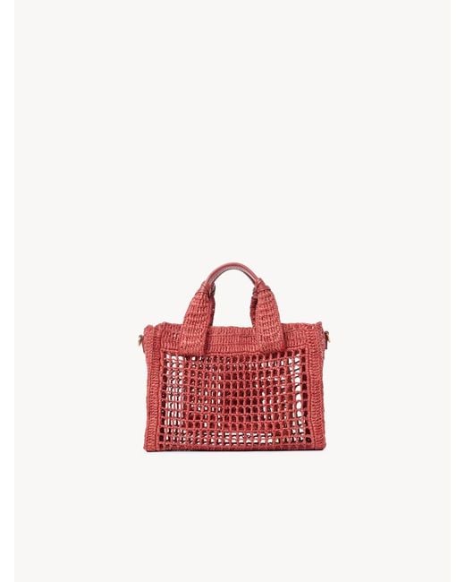 Chloé Red Chloé Summer Banana East-West Small Tote Bag