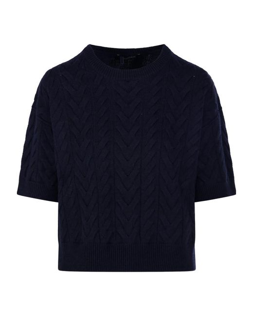 Max Mara Blue Short-Sleeved Sweater