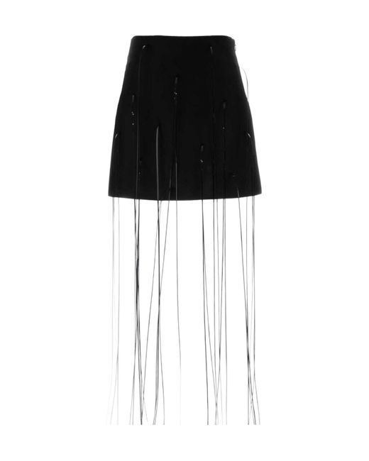Jil Sander Black High-Waisted A-Line Mini Skirt