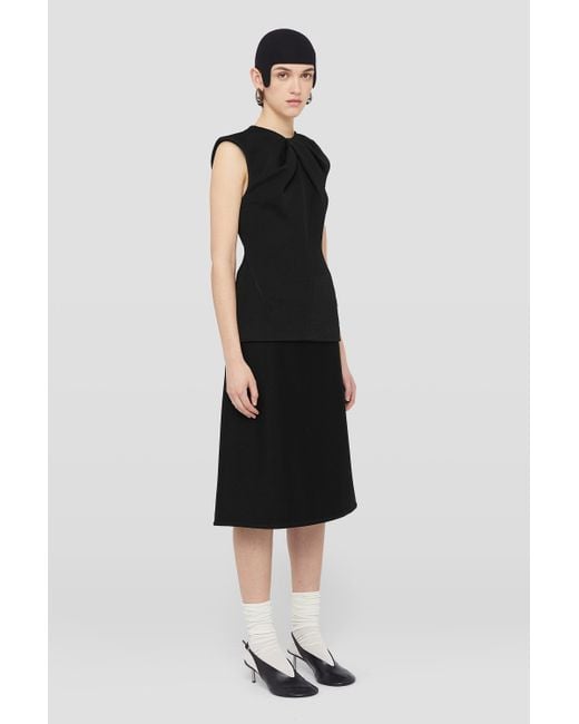 Jil Sander Black Classic Pleat-Detailed Top