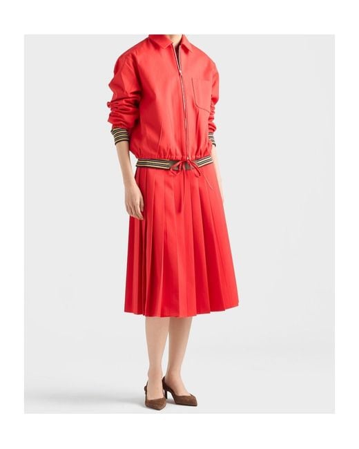 Prada Red Gabardine Blouson Jacket