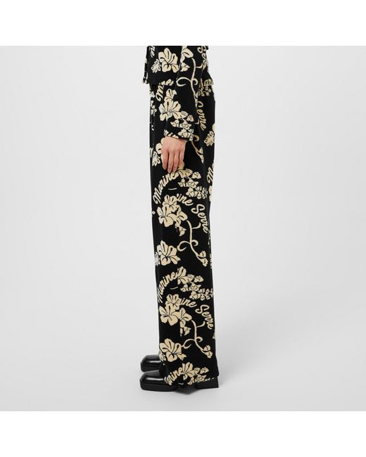 MARINE SERRE Black Printed Casual Pants
