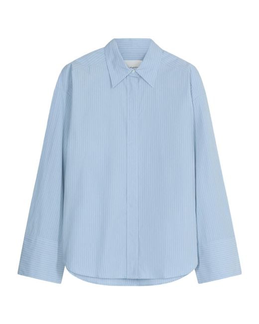 Closed Blue Long-Sleeve Striped Cotton Shirt