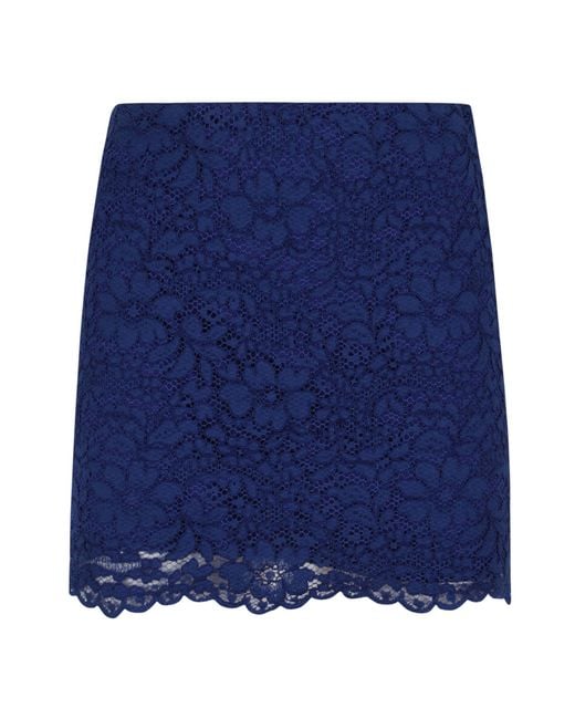 Gianluca Capannolo Blue Floral Lace Mini Skirt