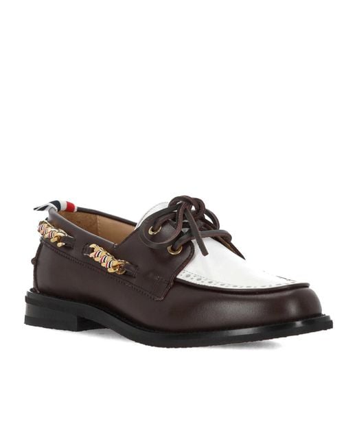 Thom Browne Brown Chain-Detailed Lace-Up Shoes