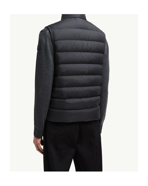 Moncler Black Treompan Logo Patch Padded Gilet for men