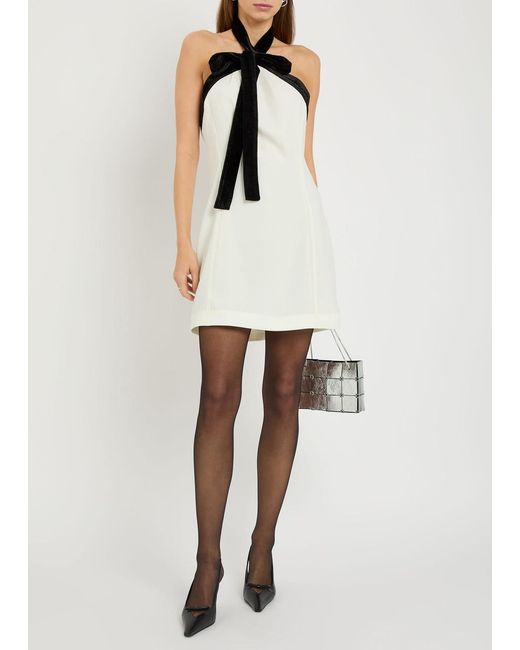 Jonathan Simkhai White Jolie Bow-Embellished Crepe Mini Dress