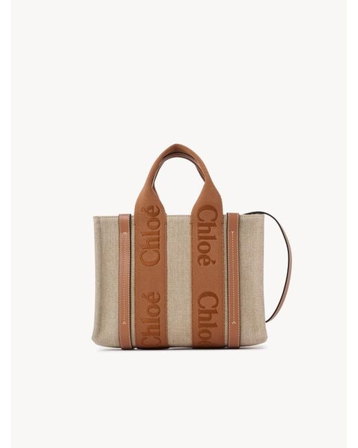 Chloé Brown Chloé Woody Small Tote Bag