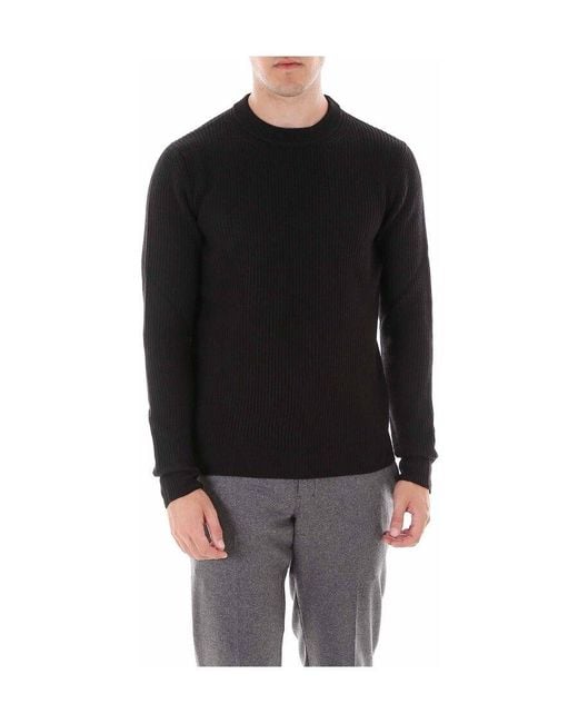 Roberto Collina Black Knitted Sweatshirt for men