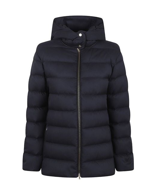 Herno Blue Hooded Zip Jacket