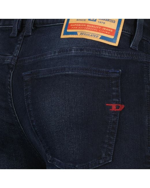DIESEL Blue 1979 Sleenker Logo Embroidered Skinny Jeans for men