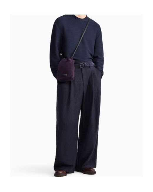 Giorgio Armani Blue Long-Sleeve Sweatshirt for men