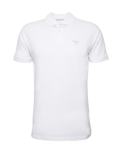 Barbour White Logo-Embroidered Cotton Polo Shirt for men