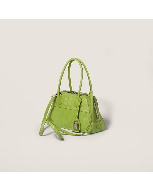 Miu Miu Green Vivant Nappa Leather Bag