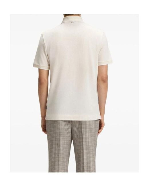 Boss White Piqué Polo Shirt for men