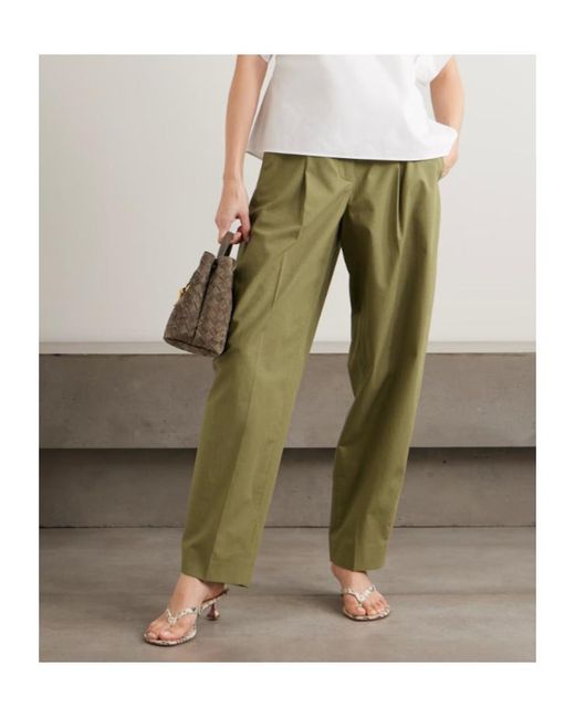 Joseph Green Paver Pleated Cotton Tapered Pants