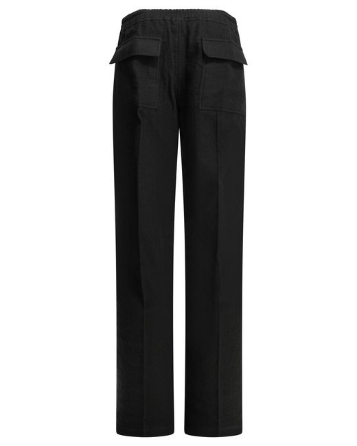 Rick Owens Black Dietrch Drawstrings Parachute Pants for men