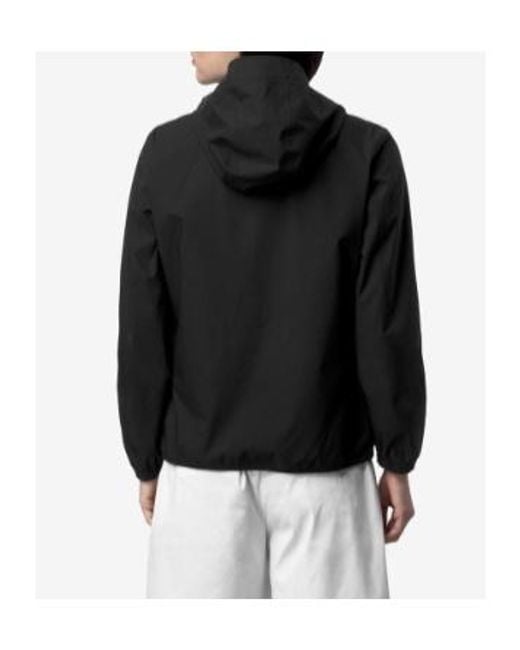 K-Way Black Zip-Up Hooded Jacket