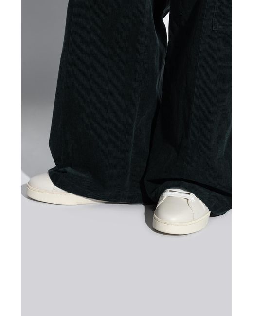 Bally White Round Toe Lace-Up Sneakers for men
