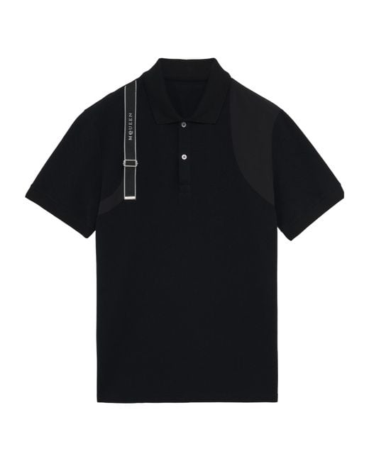 McQueen Black 'Harness' Polo Shirt for men