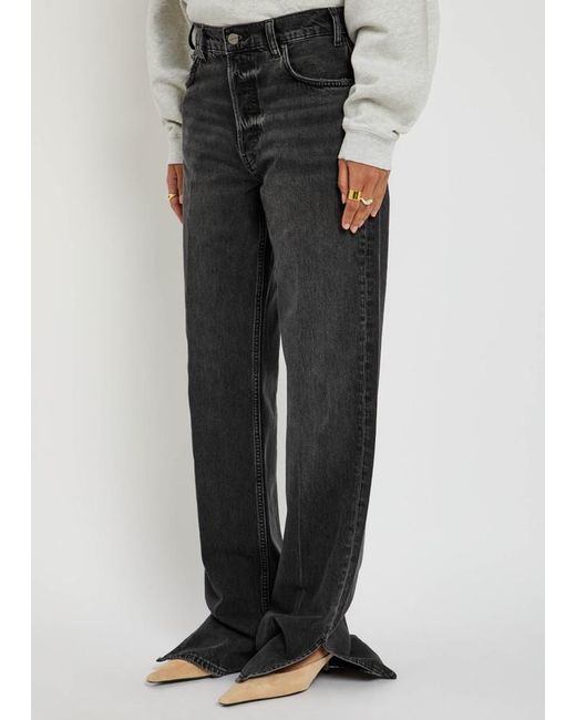 Anine Bing Black Roy Straight-Leg Jeans