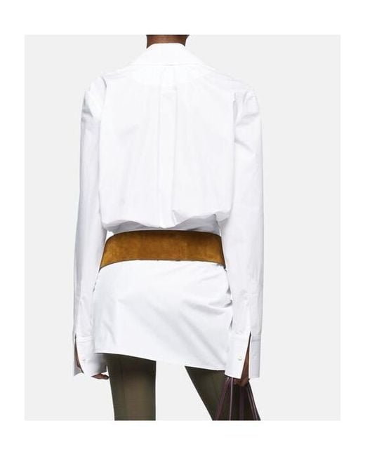 The Attico White The V-Neck Shirt Dress