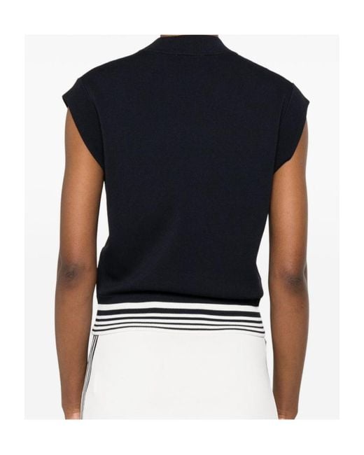 Autry Black Logo Embroidered Knitted Top