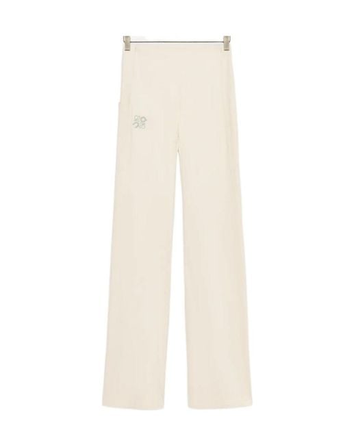 Loewe White Elastic Waist Casual Pants