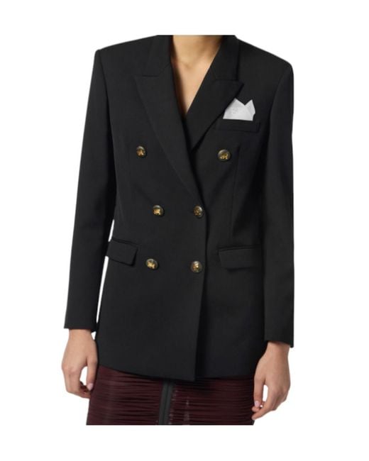 Elisabetta Franchi Black Breast Pocket Gabardine Jacket