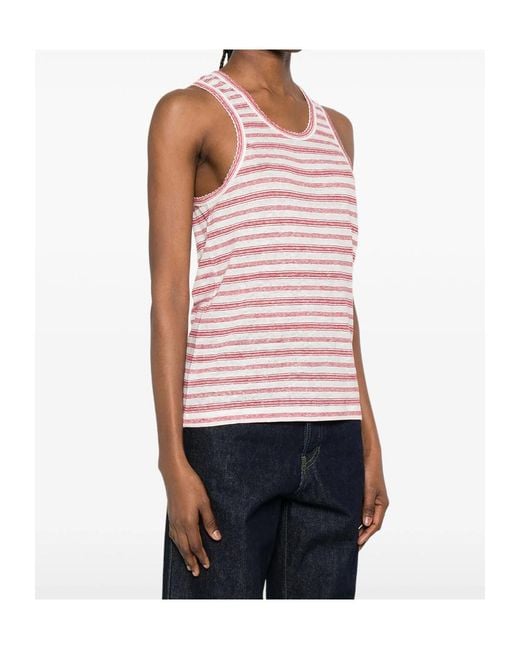 A.P.C. Pink Striped Tank Top