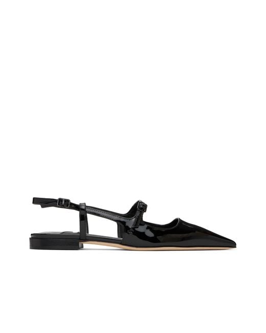 Jimmy Choo Black Pointed Toe Flat Sandals
