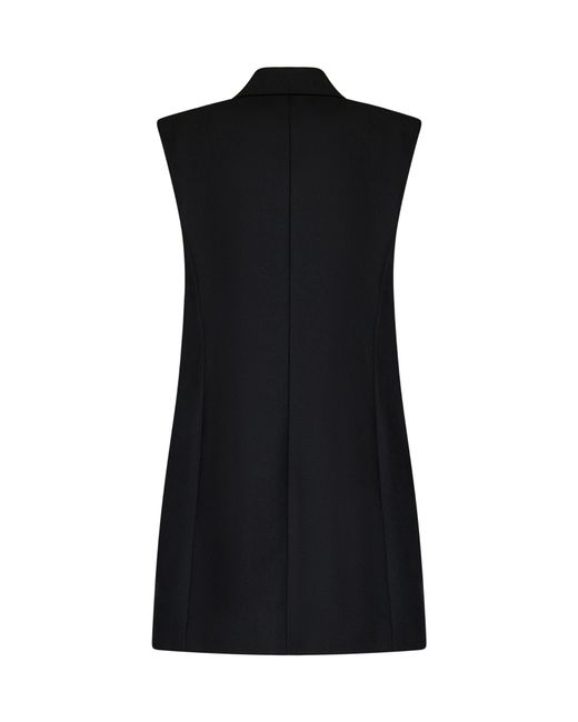 Victoria Beckham Black Sleeveless Tailored Dress