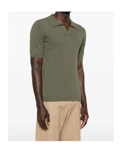 Roberto Collina Green Short-Sleeved Polo Shirt for men