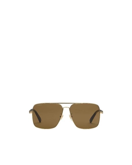 Gucci Metallic Navigator Frame Sunglasses for men