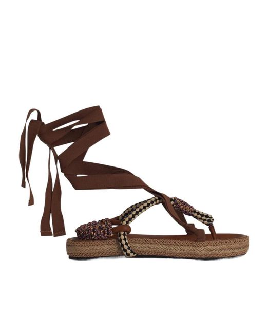Isabel Marant Brown Étoile Gypsa Strapped Sandals