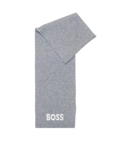 Boss Gray Letter Scarf for men