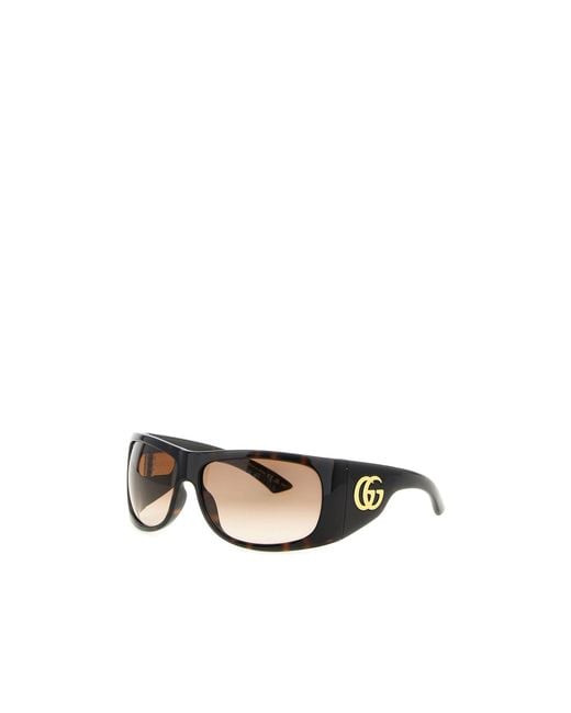 Gucci Natural Square-Frame Logo Sunglasses